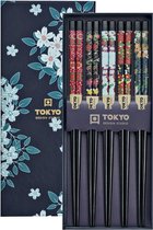Tokyo Design Studio – Coffret Baguettes – Cherry Blossom Blauw – 5 pièces
