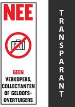 Sticker geen verkopers en collectanten - Geen deurverkoop Sticker Transparant- Anti Colportage - Deur aan Deur verkoop