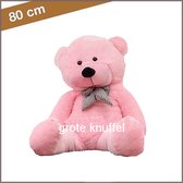 Rose knuffelbeer 80 cm - Mooie grote Teddybeer - Leuke knuffelbeer - Valentijnsknuffel - Zo leuk om mee te spelen en te knuffelen