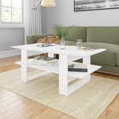 vidaXL Salontafel 110x55x42 cm spaanplaat hoogglans wit