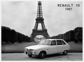 metalen wandplaat Renault R16 Eiffeltoren 1967 30x40 cm