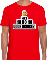 Niks ho ho ho bier doordrinken fout Kerst t-shirt - rood - heren - Kerst t-shirt / Kerst outfit 2XL