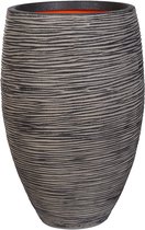 Plantenwinkel Capi Nature Rib NL vase elegant luxe M 39x39x60cm Antraciet bloempot