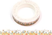 Oranjegele rozen met goudfolie stippen | washi tape | 10mm - 10m