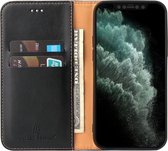 iPhone 12 Mini Wallet Hoesje met Magneetsluiting - Telefoonhoesje met vakjes voor pasjes en ingebouwde standaard - Mobiq Premium Business Wallet iPhone 12 Mini Beschermhoes Zwart
