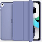 Mobiq Hard Case Folio Case iPad Air 2020 - iPad Air 10,9 pouces - Smart Cover - Dos Rigide - Multi Stand - Pliable Violet - Zwart | Violet