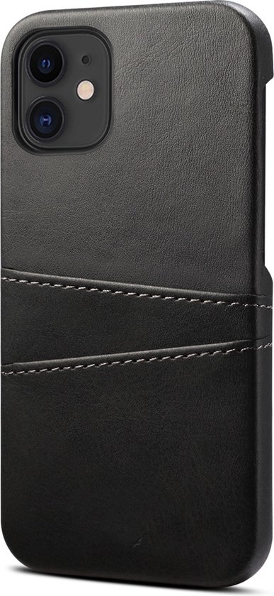 Mobiq - Leather Snap On Wallet iPhone 12 Pro Max Hoesje - Zwart