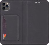 Mobiq - Magnetic Fashion Wallet Case iPhone 12 mini 5.4 inch - Zwart