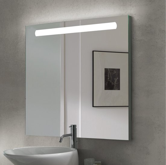 Miroir salle de bain avec eclairage LED et contour noir - 60x80cm