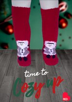 Kerst  Sokken -Giftbox - Rood - Eskimo - 31-34 - Kerstcadeau - Kerstsokken - Kerstboom - Cadeau - Feestdagen - Christmas - Kinder sokken - Winter sokken - Winter kleding - Oud en Nieuw - Gift - Giftbox - Present - Peuter - Warmhoudend