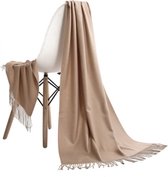 Emilie Scarves Pashmina sjaal Cashmere omslagdoek beige - 200*63CM