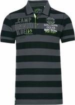 Camp David, poloshirt met getextureerde strepen en artwork