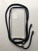Anti Shock Siliconen Backcover met Zwart Koord - Geschikt voor Samsung Galaxy A52s / A52 / A52 5G - Stoot rubber Siliconen - Transparant