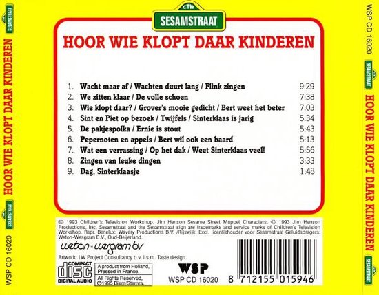 Hoor Wie Klopt Daar Kinderen, Sesamstraat | CD (album) | Muziek | bol.com