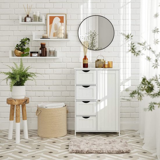 Songmics - Kast met 4 Korven en Deur - Wit