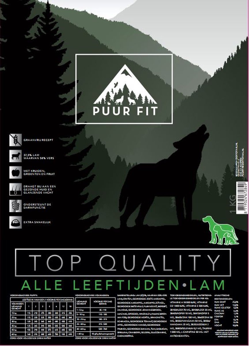 Puur Fit Puur Fit Top Quality Alle Leeftijden Lam 1 kg