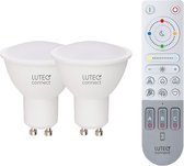 LUTEC Connect 2x GU 10 en REMOTE CONTROL - 2x Meerkleurige lamp en afstandsbediening smart verlichting  - Wit
