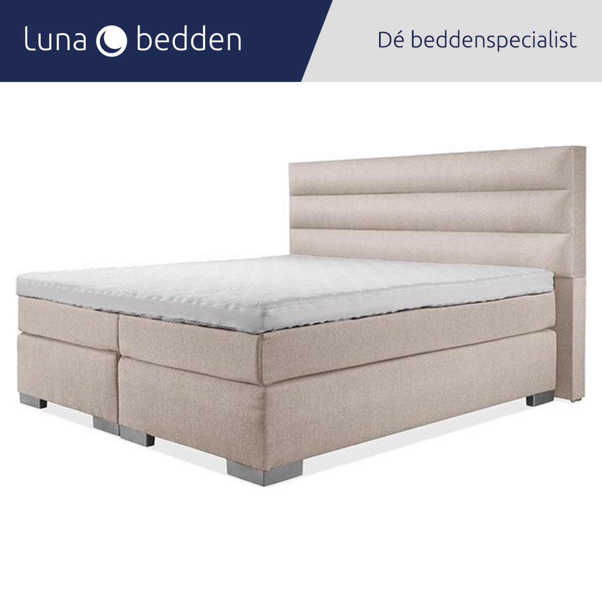 Luna Bedden - Boxspring Maya - 140x200 Compleet Beige 3 Balken