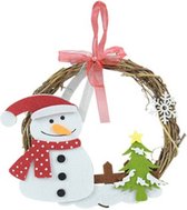 mini kerstkrans - sneeuwpop krans - kerst