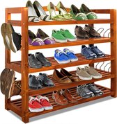 Schoenenrek 5 lagen van acaciahout 64 x 26 x 82cm