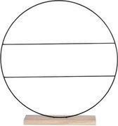 Cercle de Décoration sur socle en bois avec barreaux noir - l9xd55cm | Noël | Pièce de Noël | Décoration