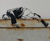 sculptuur Liggende Man metaal decoratie figuur beeld abstract