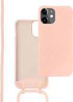 xoxo Wildhearts silicone case met koord - Telefoonhoesje met koord - Backcover hoesje met telefoonkoord - Lovely Pink Cord Case - geschikt voor Apple iPhone 11 - roze