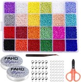 Fako Bijoux® - Set de Perles DIY DLX - Perles en verre - Graine de Glas - Fabrication de Bijoux - 2mm - 19200 pièces