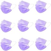 50 Paarse Wegwerp Mondmaskers | 50 Gekleurde Mondkapjes | Mondkapjes Paars | 3 Laags | Hoogste Kwaliteitsgarantie
