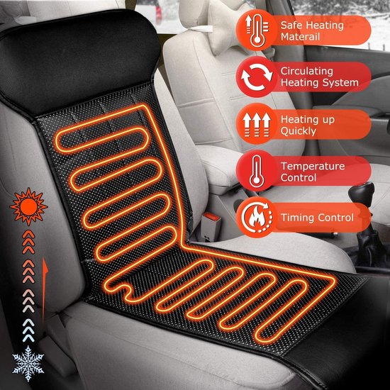 Karcle Siège d'auto Chauffage Électrique Chauffée Voiture Coussin Siège  d'hiver Couverture Couverture Accessoires de voiture
