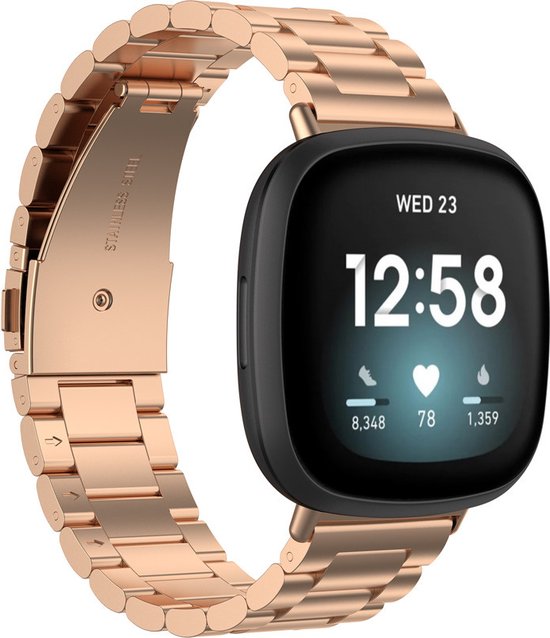 Bracelet de montre en métal de Luxe Fitbit Versa 2 - Métal - Boucle  déployante -... | bol