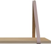 Leren Plankdragers - Handles and more® - 100% leer - LILAPAARS - set van 2 leren plank banden