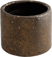 Plantenwinkel Fracture Bronze bruine 30 cm ronde bloempot voor binnen