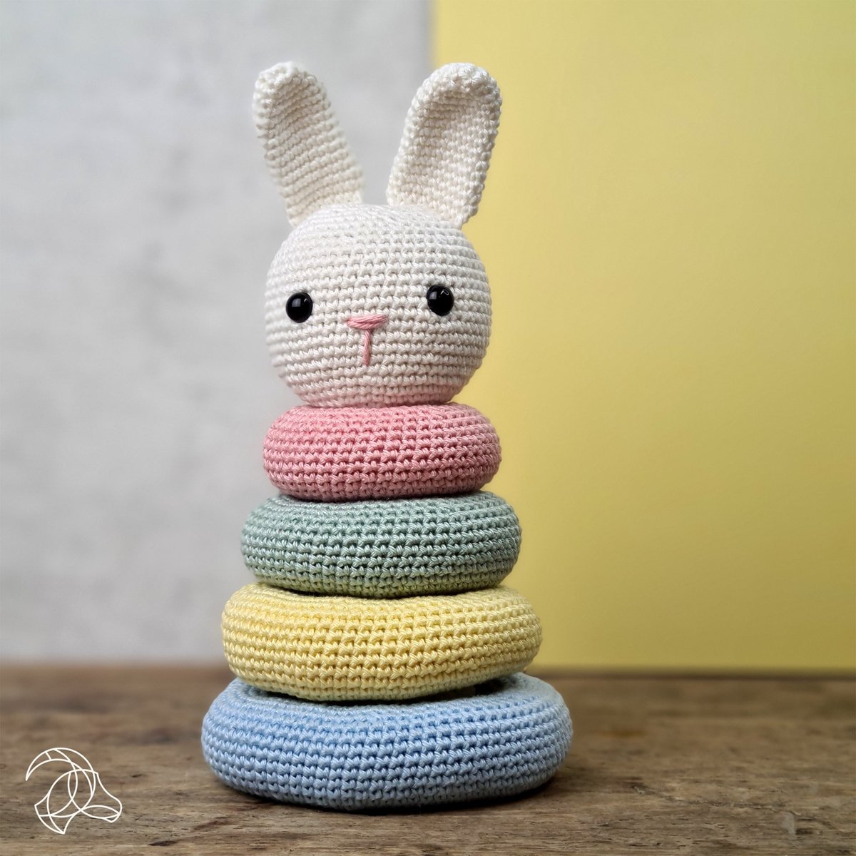 HardiCraft Stapelkonijn haken - Haakpakket met patroon voor baby's - 22 cm