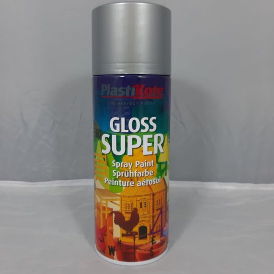 PlastiKote Spray paint Super Gloss Aluminium 400ml Perfect