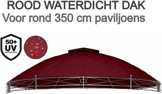 Polo Norte - Waterdicht dak - Rond - 350 cm paviljoen Rood