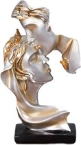 BaykaDecor - Royal Love Kiss Beeld - Paar Beeld Koninklijke Kus - Huwelijk Geschenk - Woondecoratie - Valentijn - Goud - 26 cm