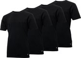 4-pak Heren t-shirts Gentlemen longfit, 100% katoen voorgekrompen zwart ronde hals 3XL