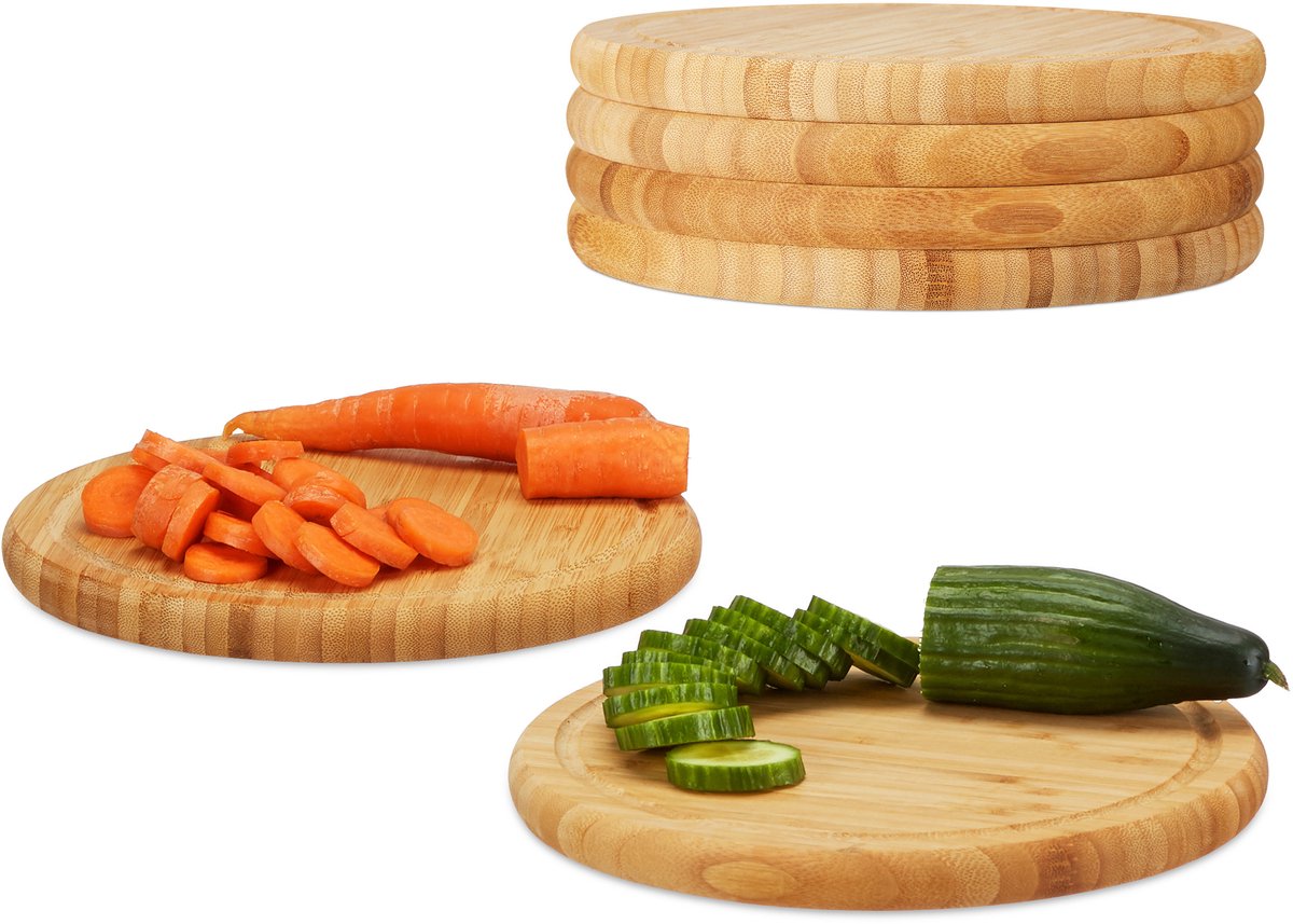 ontbijtplanken - set van 6 - 30 cm - bamboe