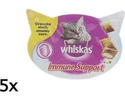 5x Whiskas snack | Immune support | Vitamine E-xtra | Kattenvoer | Snoepjes | 5x 50gr | Omega 3 | Essentiële vitaminen | Crunchy buitenkant met romige vulling | Kattensnoepjes