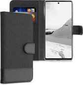 kwmobile telefoonhoesje voor Google Pixel 6 - Hoesje met pasjeshouder in antraciet / zwart - Case met portemonnee