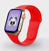 Swissten horlogeband geschikt voor Apple Watch - 42-44-45  mm - Siliconen bandje - Rood