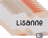 Placemat - Placemats kunststof - Lisanne - Pastel - Meisje - 45x30 cm - 6 stuks - Hittebestendig - Anti-Slip - Onderlegger - Afneembaar