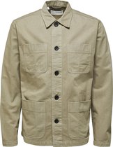 SELECTED HOMME Wit SLHLOOSETONY OVERSHIRT LS W NOOS Heren Overhemd - Maat XXL