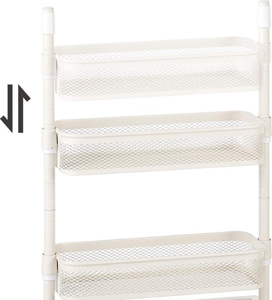 KDR Produktgestaltung Telescopisch rek in eiken, klemrek, rek zonder boren, keuken, badkamer, nis - 4 planken, 80 x 30 cm, individueel in hoogte verstelbaar