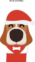 Feliz navidog hond kerstkaart set van 10 kerstkaarten met omslagen - Lacarta