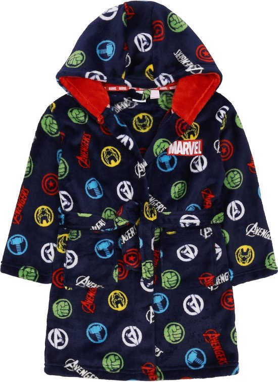 Peignoir doux à capuche bleu foncé Avengers 92 bol