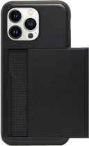 ADEL Kunststof Back Cover Hardcase Hoesje Geschikt voor iPhone 13 Pro Max - Pasjeshouder Zwart