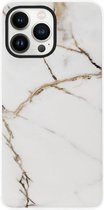 ADEL Siliconen Back Cover Softcase Hoesje Geschikt voor iPhone 13 Pro Max - Marmer Goud