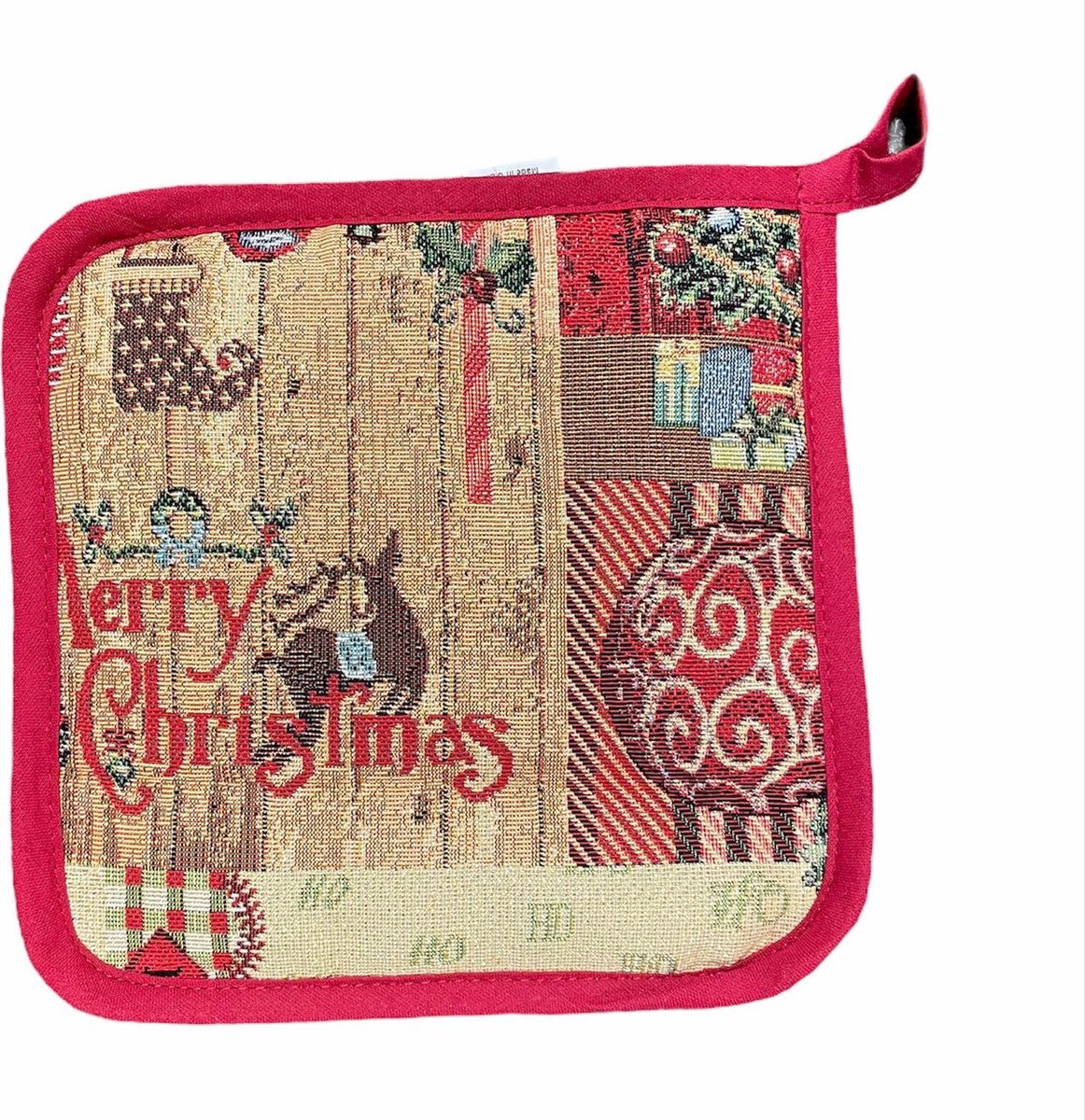 Pannenlap - luxe gobelinstof - Christmas Jingle Bells - Kerst